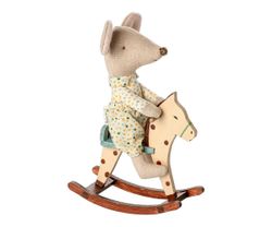 Caballito balancín, ratón - Con lunares