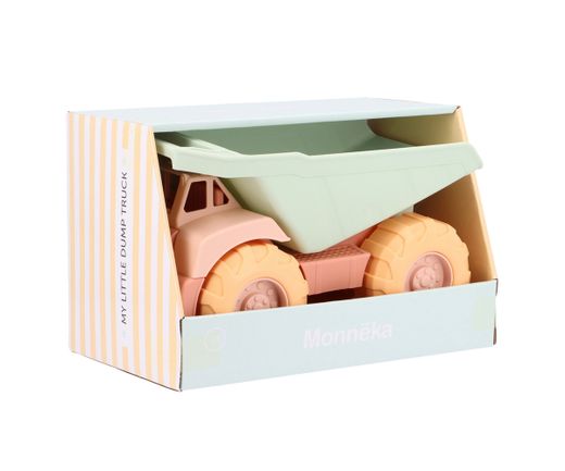 camión volquete naranja