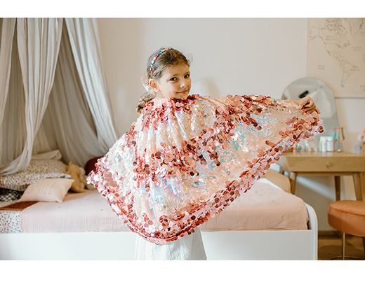 Capa brillante sirena rosa