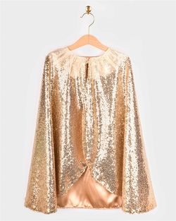 Capa Dorada Lentejuelas 3-8 años