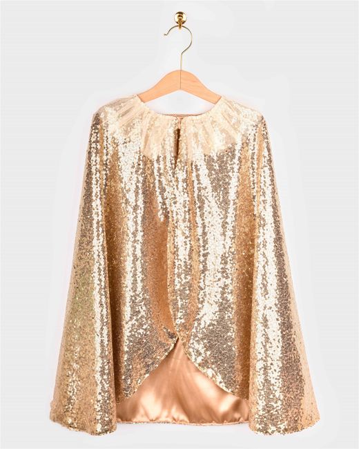 Capa Dorada Lentejuelas 3-8 años