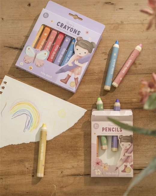 Crayones de cera Rosa Little Dutch