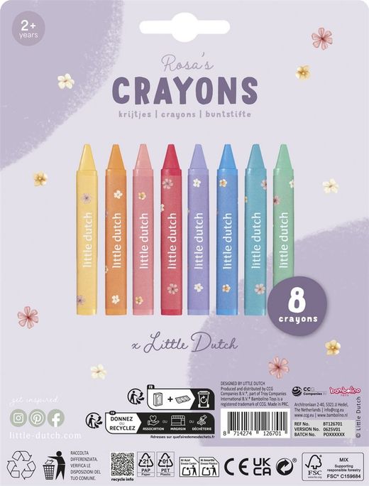 Crayones de cera Rosa Little Dutch
