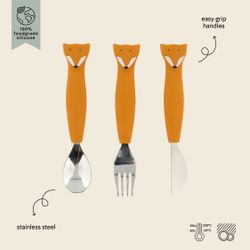 Cubiertos de 3 piezas en silicona - Sr. Zorro