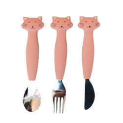 Cubiertos de 3 piezas en silicona - Sra.Gato