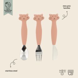 Cubiertos de 3 piezas en silicona - Sra.Gato