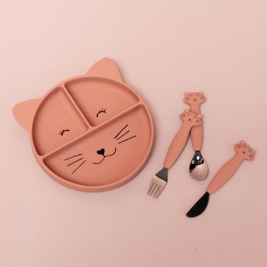 Cubiertos de 3 piezas en silicona - Sra.Gato
