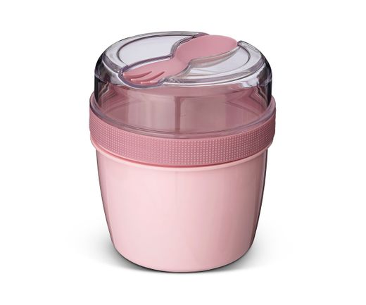 Fiambrera Snack N'ice Cup con Disco Refrigerante Rosa