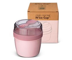 Fiambrera Snack N'ice Cup con Disco Refrigerante Rosa