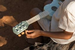Guitarra de madera verde safari