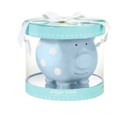 Hucha ceramica cerdito azul