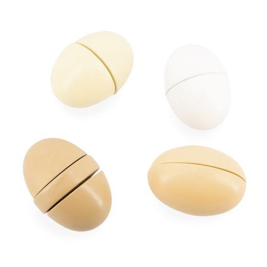 Huevera con 4 Huevos de Madera