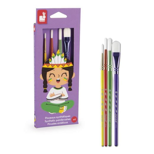 Kit 4 pinceles sintéticos