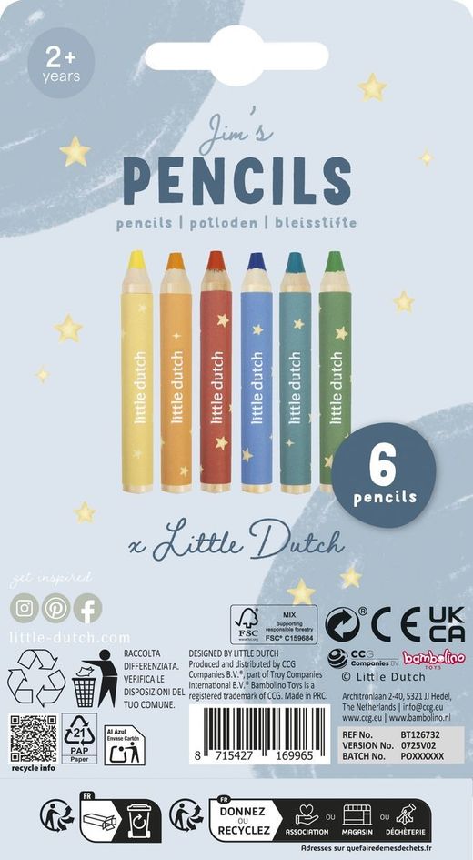 Lápices gruesos colores Jim Little Dutch