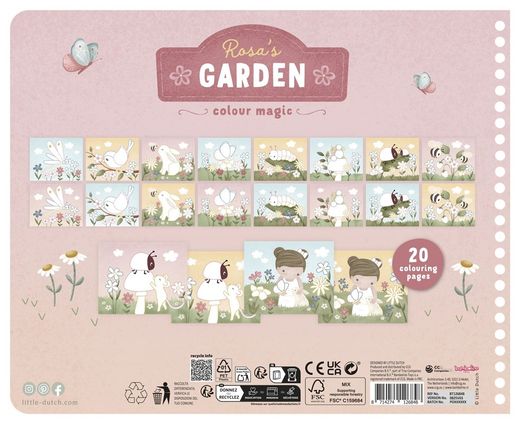 LIBRO MÁGICO JARDÍN DE ROSA CON LÁPICES