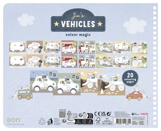 LIBRO MÁGICO VEHÍCULOS JIM CON LÁPICES