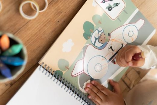 LIBRO MÁGICO VEHÍCULOS JIM CON LÁPICES