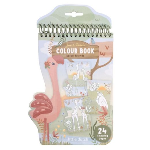 Libro para colorear espiral safari flamenco
