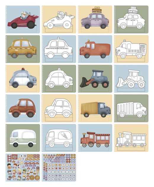 LIBRO RECORTA Y PINTA VEHÍCULOS LITTLE D