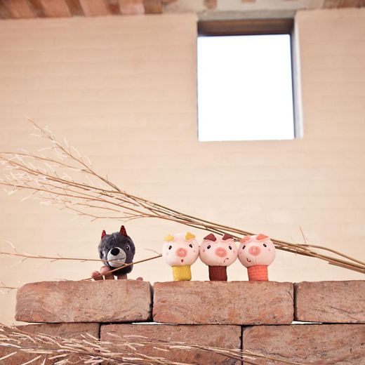 MARIONETAS DE DEDO LOBO Y LOS CERDITOS