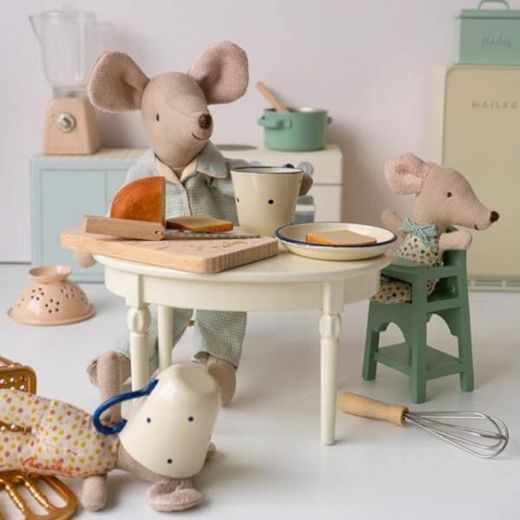 Mesa de comedor vintage, ratón - Blanco roto