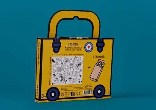 MINI POCKET OMY ANIMALS PARA COLOREAR + 4 LAPICES COLOR