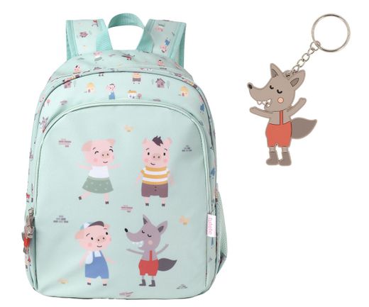 Mochila Mediana The Three Little Pigs + Llavero
