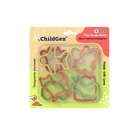 MOLDES PARA ARENA/PLASTILINA (8 ud.)