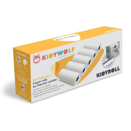 Papel térmico adhesivo 5 rollos-Kidywolf