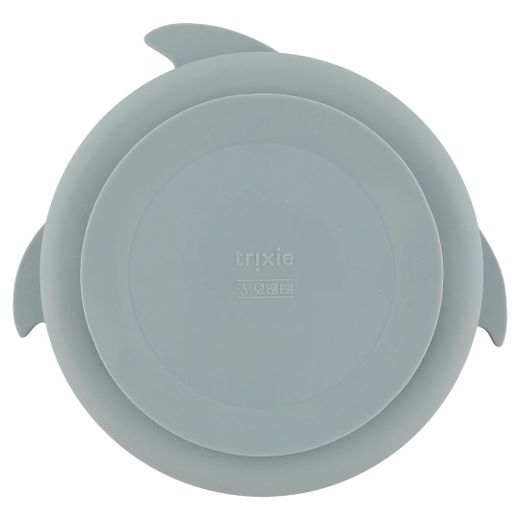 Plato con compartimentos de silicona con ventosa -Sr.Tiburón