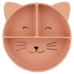 Plato compartimentado de silicona con ventosa - Sra.Gato