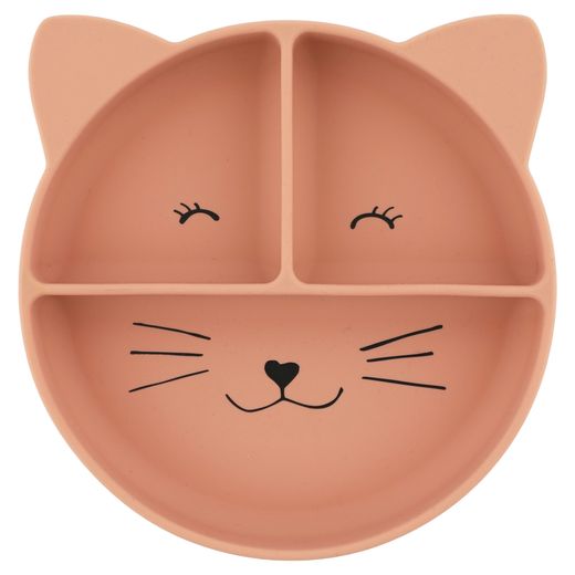 Plato compartimentado de silicona con ventosa - Sra.Gato
