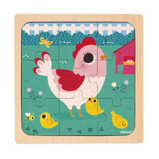 Puzzle Gallina 9 piezas