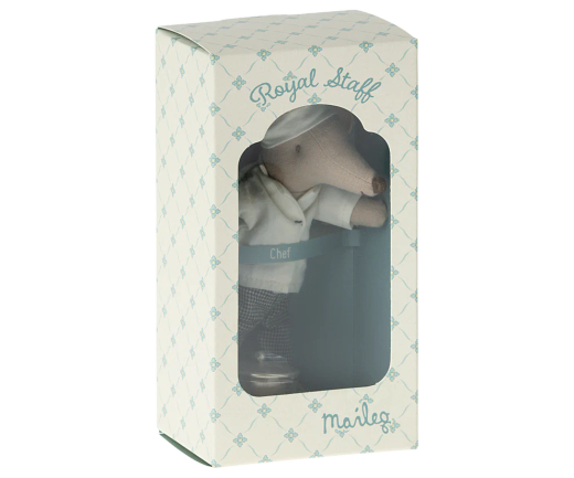 Ratón cocinero con olla y cuchara