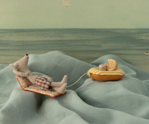 Ratón de playa con colchón de aire, Papá - Flores