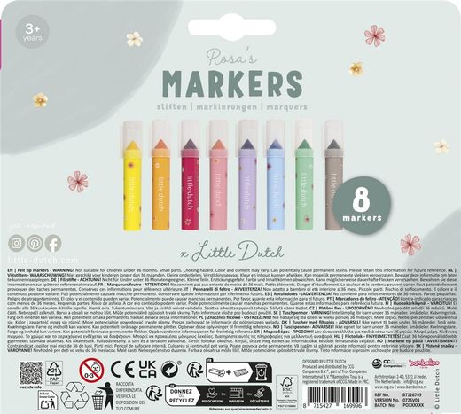 Rotuladores  punta fieltro Rosa Little Dutch
