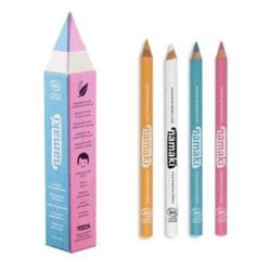 SET 4 LAPIZ FINO MAQUILLAJE NAMAKI AMARILLO-ROSA-TURQUESA-BLANCO