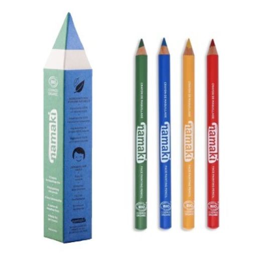 SET 4 LAPIZ FINO MAQUILLAJE NAMAKI AMARILLO-VERDE-AZUL-ROJO